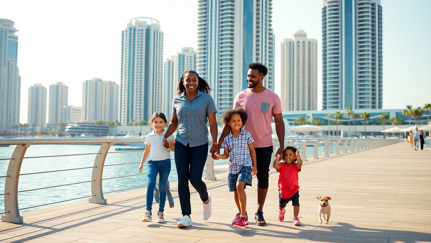 Happy family embracing